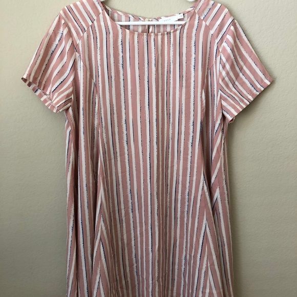 LUSH Pink Striped Shift Dress - Picture 1 of 3